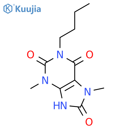 1H-Purine-2,6,8(3H)-trione, 1-butyl-7,9-dihydro-3,7-dimethyl- structure