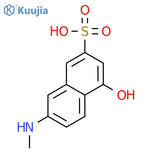 4-Hydroxy-7-methylamino-2-naphthalenesulfonic acid structure
