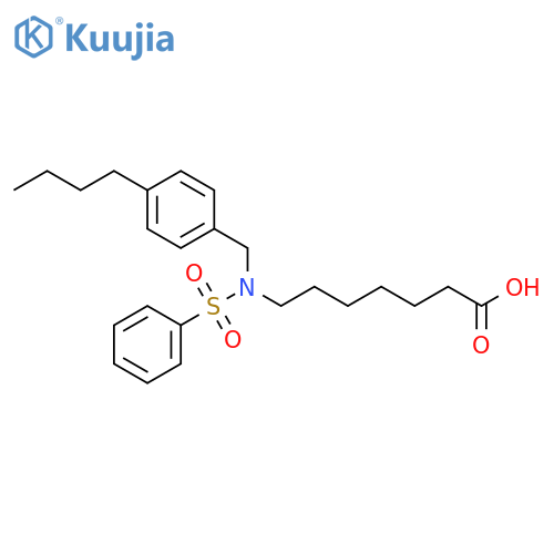Heptanoic acid, 7-[[(4-butylphenyl)methyl](phenylsulfonyl)amino]- structure