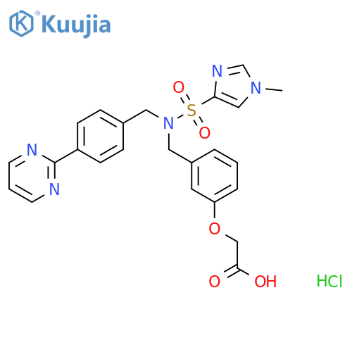 Acetic acid,[3-[[[(1-methyl-1H-imidazol-4-yl)sulfonyl][[4-(2-pyrimidinyl)phenyl]methyl]amino]methyl]phenoxy]-, monohydrochloride structure