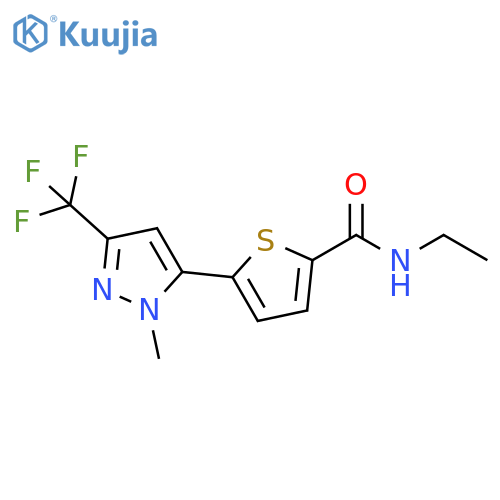 2-Thiophenecarboxamide,N-ethyl-5-[1-methyl-3-(trifluoromethyl)-1H-pyrazol-5-yl]- structure