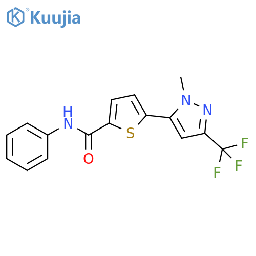 2-Thiophenecarboxamide,5-[1-methyl-3-(trifluoromethyl)-1H-pyrazol-5-yl]-N-phenyl- structure