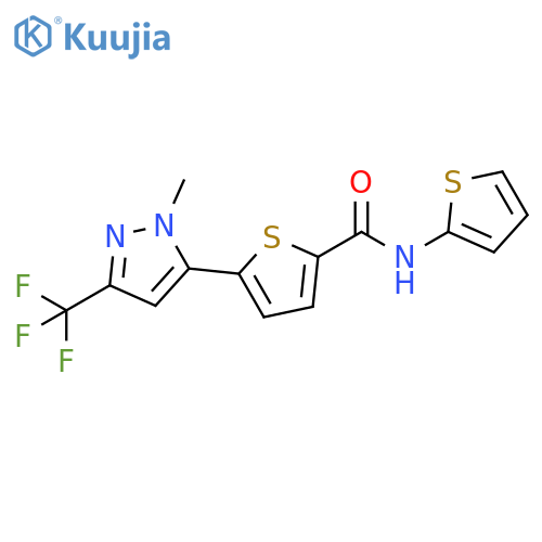 2-Thiophenecarboxamide,5-[1-methyl-3-(trifluoromethyl)-1H-pyrazol-5-yl]-N-2-thienyl- structure