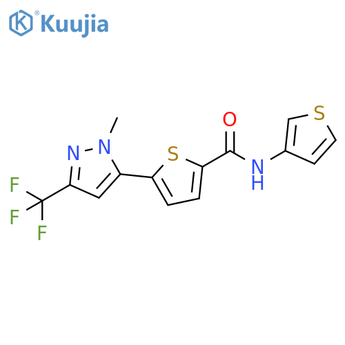2-Thiophenecarboxamide,5-[1-methyl-3-(trifluoromethyl)-1H-pyrazol-5-yl]-N-3-thienyl- structure