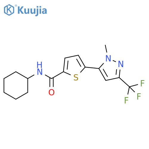2-Thiophenecarboxamide,N-cyclohexyl-5-[1-methyl-3-(trifluoromethyl)-1H-pyrazol-5-yl]- structure