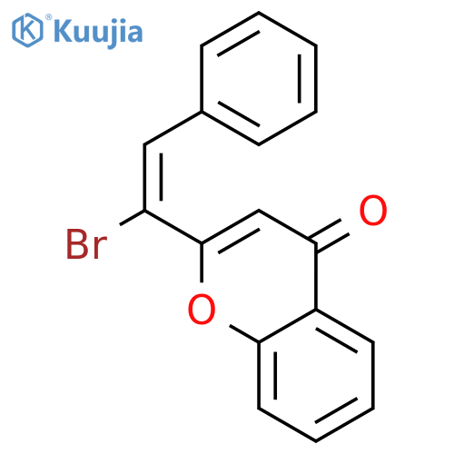 4H-1-Benzopyran-4-one, 2-[(1E)-1-bromo-2-phenylethenyl]- structure