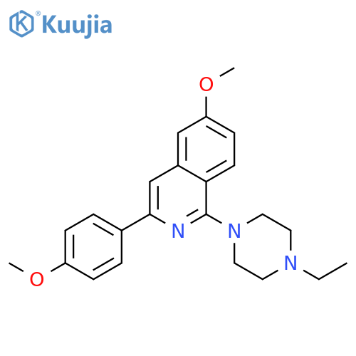 Isoquinoline, 1-(4-ethyl-1-piperazinyl)-6-methoxy-3-(4-methoxyphenyl)- structure