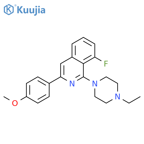 Isoquinoline, 1-(4-ethyl-1-piperazinyl)-8-fluoro-3-(4-methoxyphenyl)- structure