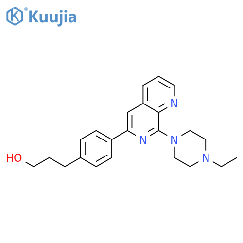 BENZENEPROPANOL, 4-[8-(4-ETHYL-1-PIPERAZINYL)-1,7-NAPHTHYRIDIN-6-YL]- structure