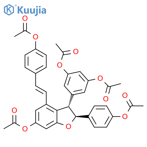 1,3-Benzenediol,5-[(2S,3S)-6-(acetyloxy)-2-[4-(acetyloxy)phenyl]-4-[(1E)-2-[4-(acetyloxy)phenyl]ethenyl]-2,3-dihydro-3-benzofuranyl]-, diacetate structure