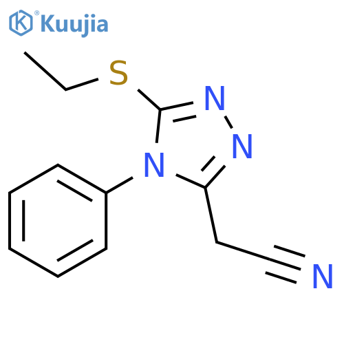 4H-1,2,4-Triazole-3-acetonitrile, 5-(ethylthio)-4-phenyl- structure