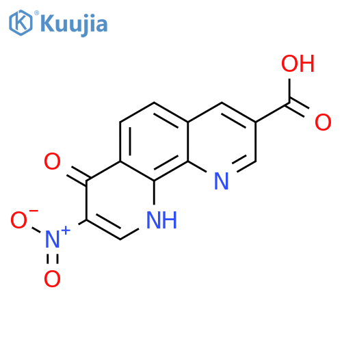 8-nitro-7-oxo-7,10-dihydro-1,10-phenanthroline-3-carboxylic acid structure