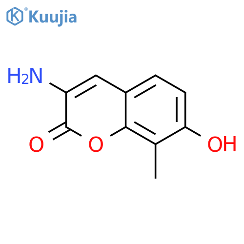 3-amino-7-hydroxy-8-methyl-2H-chromen-2-one structure