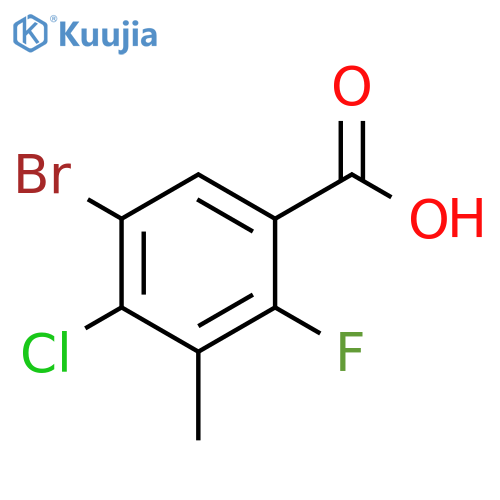 5-Bromo-4-chloro-2-fluoro-3-methylbenzoic acid structure