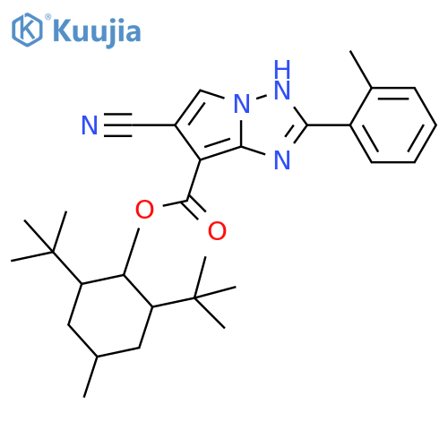 1H-Pyrrolo[1,2-b][1,2,4]triazole-7-carboxylic acid,6-cyano-2-(2-methylphenyl)-,2,6-bis(1,1-dimethylethyl)-4-methylcyclohexyl ester structure