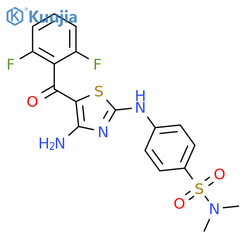 Benzenesulfonamide,4-[[4-amino-5-(2,6-difluorobenzoyl)-2-thiazolyl]amino]-N,N-dimethyl- structure