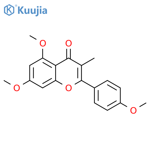 4H-1-Benzopyran-4-one, 5,7-dimethoxy-2-(4-methoxyphenyl)-3-methyl- structure