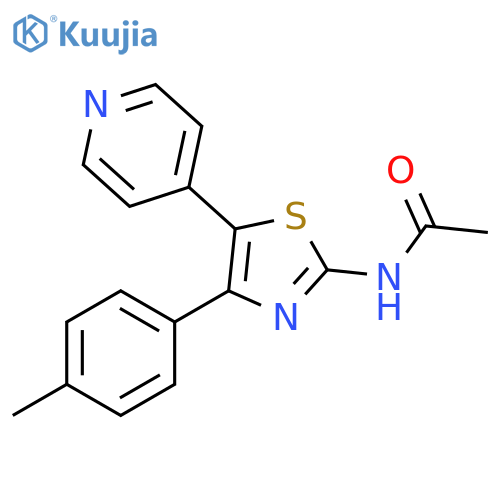 Acetamide, N-[4-(4-methylphenyl)-5-(4-pyridinyl)-2-thiazolyl]- structure