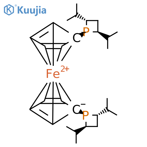 Ferrocene, 1,1'-bis[(2S,4S)-2,4-bis(1-methylethyl)-1-phosphetanyl]- structure
