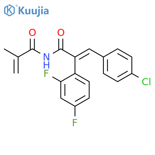 N-[(E)-3-(4-chlorophenyl)-2-(2,4-difluorophenyl)prop-2-enoyl]-2-methyl-prop-2-enamide structure