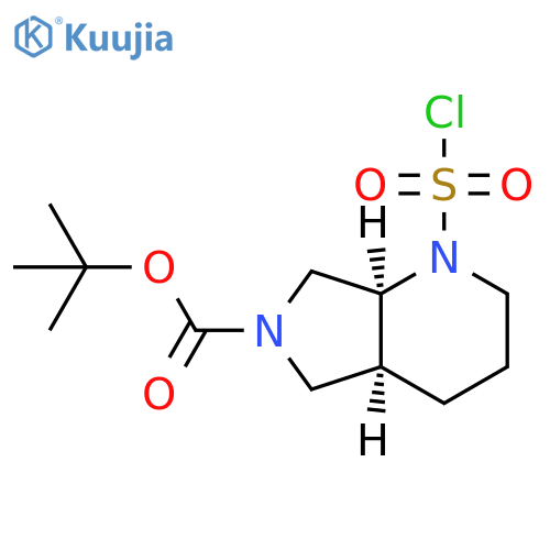 tert-butyl (4aS,7aS)-1-(chlorosulfonyl)-octahydro-1H-pyrrolo3,4-bpyridine-6-carboxylate structure