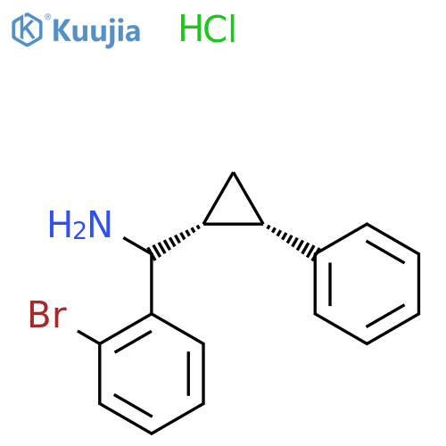 (2-Bromophenyl)-[(1R,2S)-2-phenylcyclopropyl]methanamine;hydrochloride structure