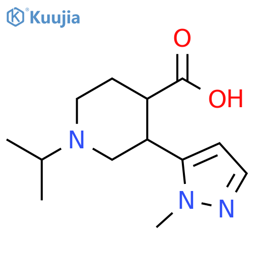 3-(1-methyl-1H-pyrazol-5-yl)-1-(propan-2-yl)piperidine-4-carboxylic acid structure