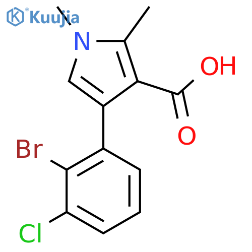 4-(2-bromo-3-chlorophenyl)-1,2-dimethyl-1H-pyrrole-3-carboxylic acid structure