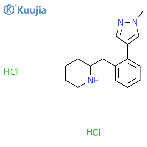 2-{2-(1-methyl-1H-pyrazol-4-yl)phenylmethyl}piperidine dihydrochloride structure