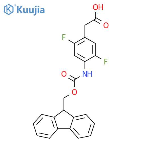 2-[4-(9H-Fluoren-9-ylmethoxycarbonylamino)-2,5-difluorophenyl]acetic acid structure