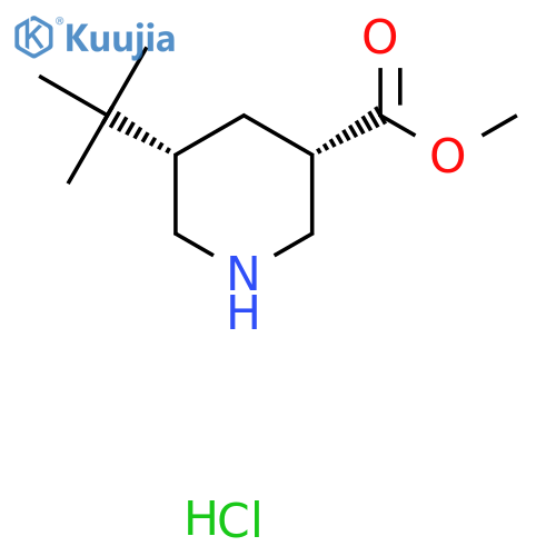 rac-methyl (3r,5r)-5-tert-butylpiperidine-3-carboxylate hydrochloride structure