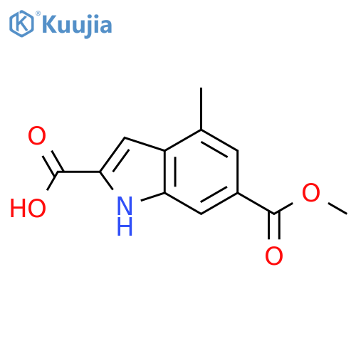 6-(methoxycarbonyl)-4-methyl-1H-indole-2-carboxylic acid structure