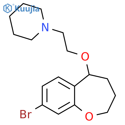 1-{2-(8-bromo-2,3,4,5-tetrahydro-1-benzoxepin-5-yl)oxyethyl}piperidine structure