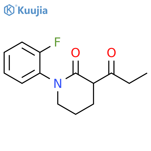 1-(2-fluorophenyl)-3-propanoylpiperidin-2-one structure