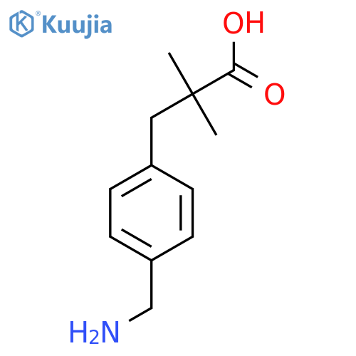 3-4-(aminomethyl)phenyl-2,2-dimethylpropanoic acid structure