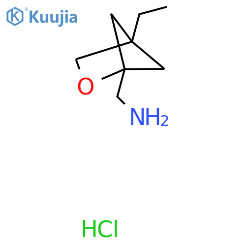 (4-Ethyl-2-oxabicyclo[2.1.1]hexan-1-yl)methanamine;hydrochloride structure