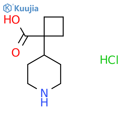 1-(piperidin-4-yl)cyclobutane-1-carboxylic acid hydrochloride structure