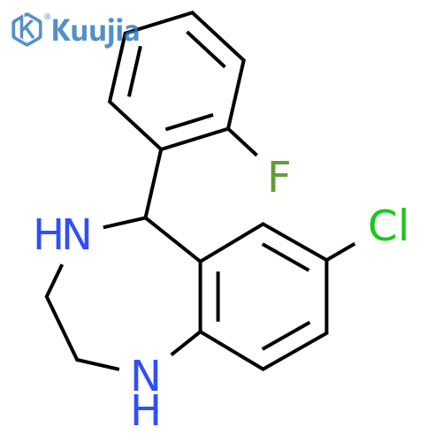 7-chloro-5-(2-fluorophenyl)-2,3,4,5-tetrahydro-1H-1,4-benzodiazepine structure