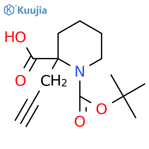 1-(tert-butoxy)carbonyl-2-(prop-2-yn-1-yl)piperidine-2-carboxylic acid structure