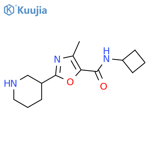 N-cyclobutyl-4-methyl-2-(piperidin-3-yl)-1,3-oxazole-5-carboxamide structure