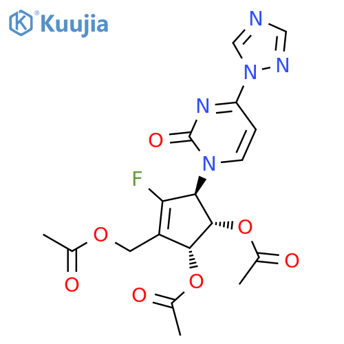 1-[(1S,4R,5S)-4,5-Bis(acetyloxy)-3-[(acetyloxy)methyl]-2-fluoro-2-cyclopenten-1-yl]-4-(1H-1,2,4-triazol-1-yl)-2(1H)-pyrimidinone structure