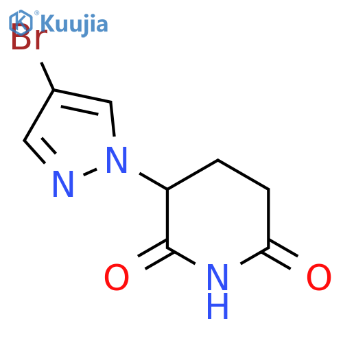 3-(4-bromo-1H-pyrazol-1-yl)piperidine-2,6-dione structure