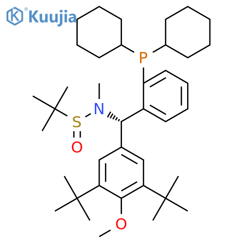 N-[(S)-(3,5-Ditert-butyl-4-methoxyphenyl)-(2-dicyclohexylphosphanylphenyl)methyl]-N,2-dimethylpropane-2-sulfinamide structure