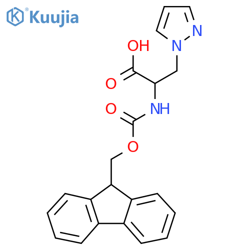 2-(9H-Fluoren-9-ylmethoxycarbonylamino)-3-pyrazol-1-ylpropanoic acid structure