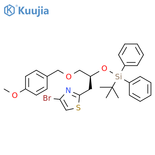 4-Bromo-2-[(2S)-2-[[(1,1-dimethylethyl)diphenylsilyl]oxy]-3-[(4-methoxyphenyl)methoxy]propyl]thiazole structure