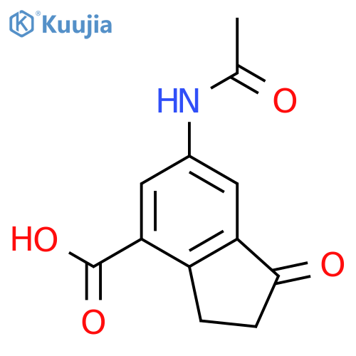 6-Acetamido-1-oxo-2,3-dihydro-1H-indene-4-carboxylic acid structure