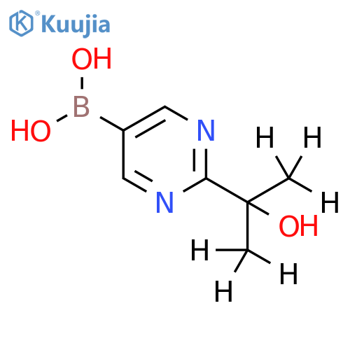 (2-(2-hydroxypropan-2-yl-1,1,1,3,3,3-d6)pyrimidin-5-yl)boronic acid structure