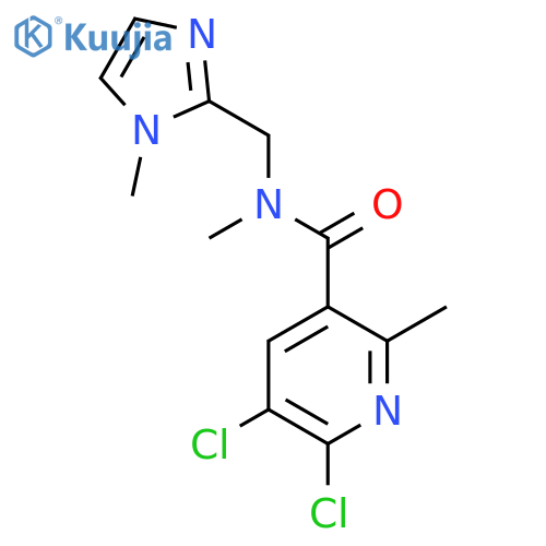 5,6-dichloro-N,2-dimethyl-N-(1-methyl-1H-imidazol-2-yl)methylpyridine-3-carboxamide structure