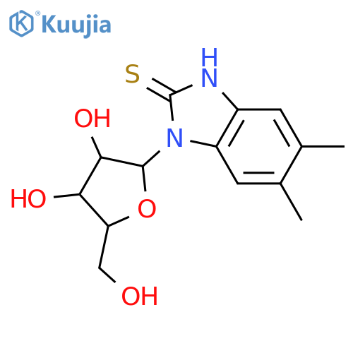2-Benzimidazolinethione,5,6-dimethyl-1-b-D-ribofuranosyl-(8CI) structure