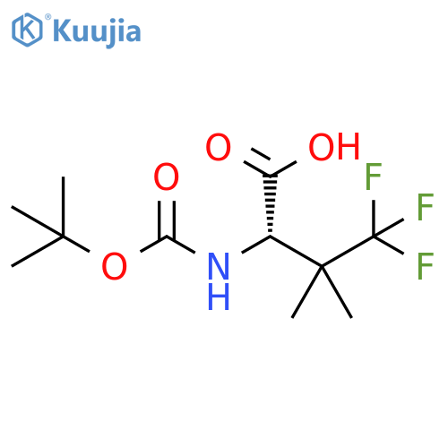 (2S)-2-(tert-butoxycarbonylamino)-4,4,4-trifluoro-3,3-dimethyl-butanoic acid structure